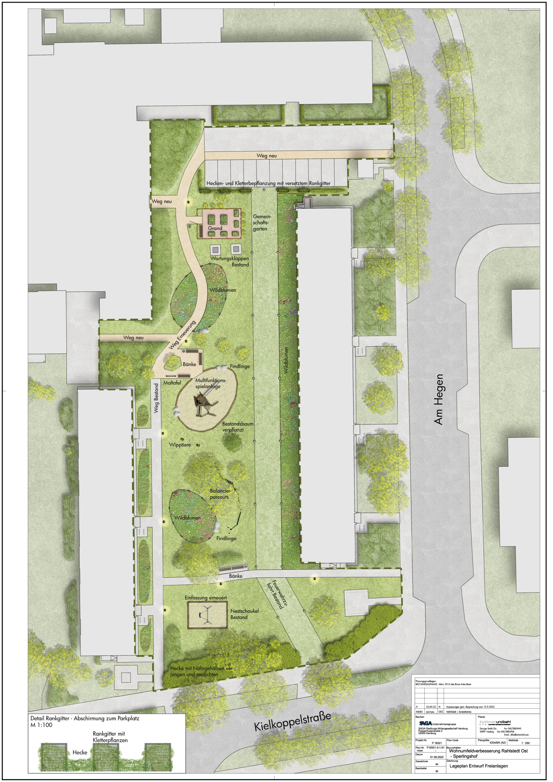 Sperlingshof Lageplan Entwurf