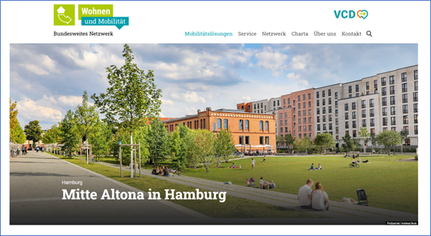 Webseite des Netzwerks "Wohnen und Mobilität" zur Mitte Altona